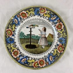 Creil Polychrome Transferware Plate - Le Perroquet